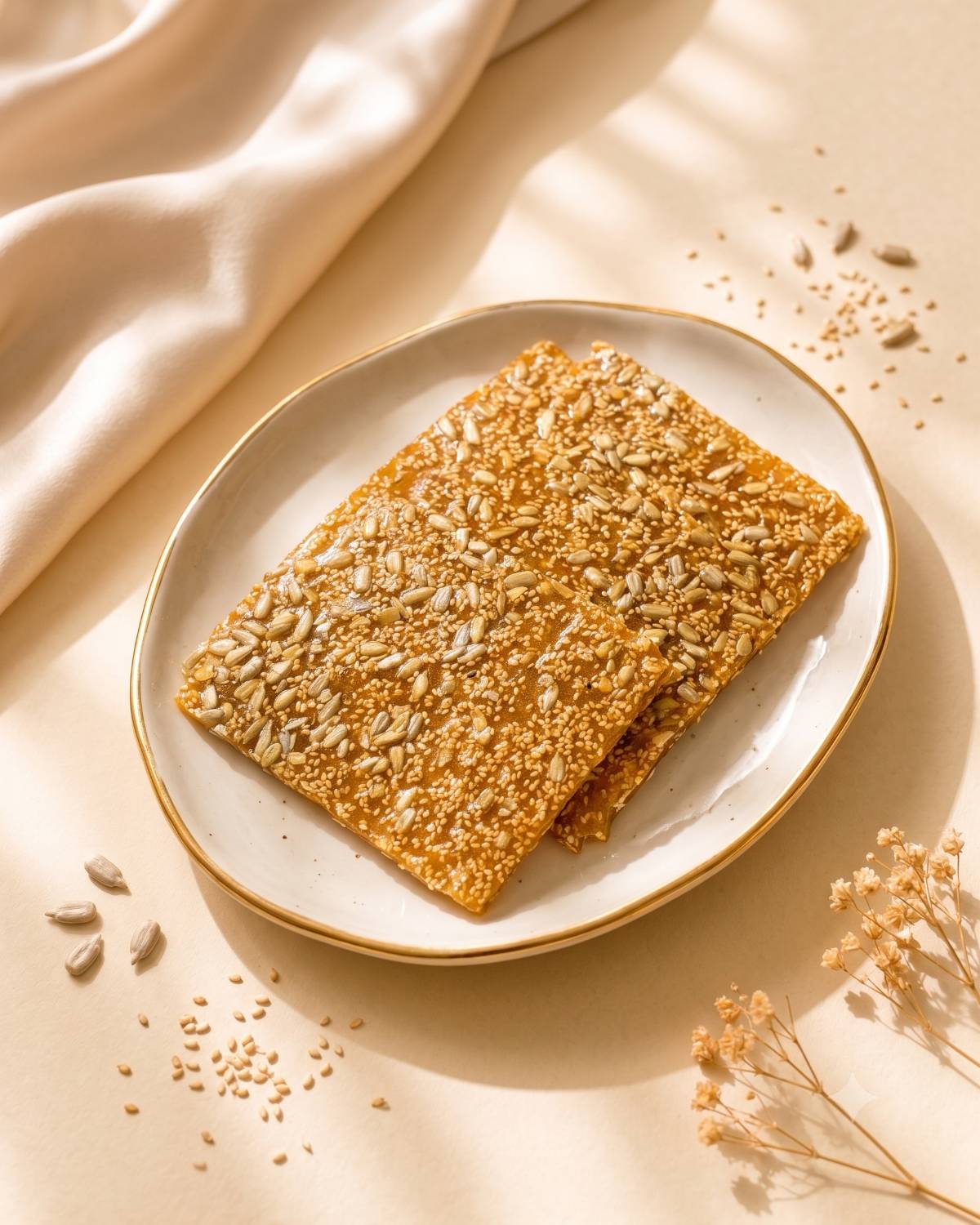 سوهان عسلی مغز دار